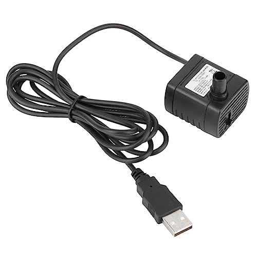 Tauchpumpe, USB, 5 V, 0,5 M, 150 L/h, Verstellbarer Miniatur-Bürstenmotor, Gleichstrom-Wasserpumpe für Aquarium-Brunnenauslauf und Hydrokultursysteme von BAOFUYA