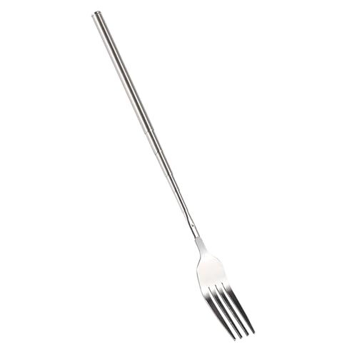 Teleskope Ausziehbare Edelstahl -Besteckgabel, Leichtes Tragbares, Langes Gabelgabel 22~64 Cm für Grilldessert mit Einstellbarer Länge von BAOFUYA