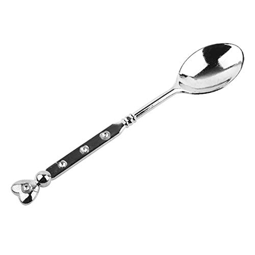 Vintage Herzförmiger Kaffeelöffel, Hochwertiges Retro-Bronze-Design, Genießen Sie Ihre Getränke in Bar, Café, Zuhause (SILVER) von BAOFUYA