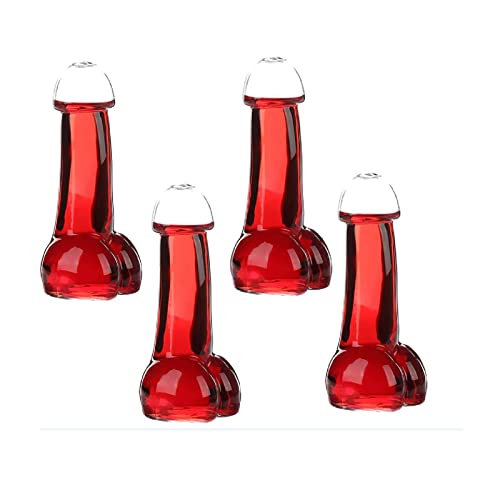 Cocktailgläser 4er Set - Penis Shaped Glass Cup - 130ml Weinglas, Becherglas, Trinkbecher, Weingläser - Cocktails Getränke Bierglas Cocktailgläser Kreative Lustige Geschenk Flasche Für Erwachsene Bar von BAOGAO