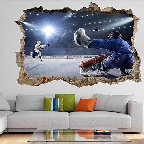BAOJIAN Wandtattoo Eishockey Eisbahn Spieler Sport Wandkunst Aufkleber Wandtattoo Vinyl Poster von BAOJIAN