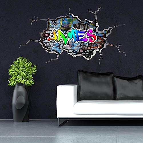 BAOJIAN Wandtattoo VOLLFARBIG PERSONALISIERTE GRAFFITI NAME WALL ART STICKER MÄDCHEN JUNGEN SCHLAFZIMMER von BAOJIAN