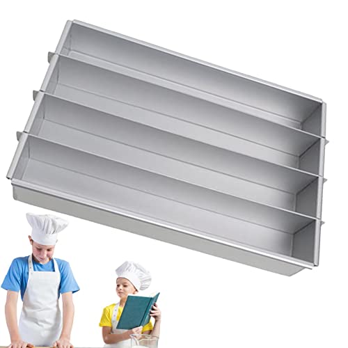 BAOK Aluminium-Kuchenformen, silberfarbene Battenberg-Kuchenformen, universell, verstellbar, faltbar, abnehmbare Backform, zum Kochen und Backen von Kuchen, Muffins und Brot von BAOK