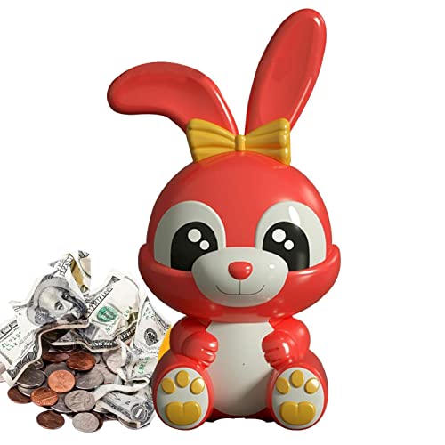 BAOK Kaninchen-Spardose | Hasen-Spardosen mit Lichtern für Kinder - Kreative Münzbox Spardose Spielzeug Ostern Weihnachten Geburtstagsgeschenk für Jungen Mädchen von BAOK