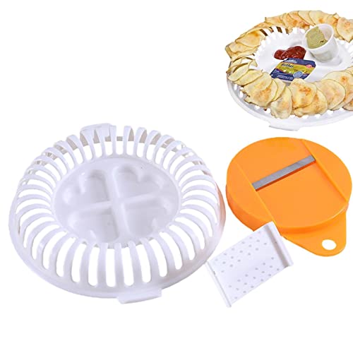 BAOK Mikrowellen-Chip-Maker-Set | Chip Maker und Slicer Set | Hausgemachte Obst Kartoffel Crisp Chip Slicer Snack Chips Rack Tray Easy DIY Set Küchenzubehör von BAOK