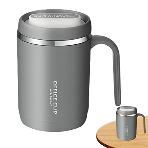 BAOK Reise-Kaffee-Thermosflasche,Edelstahl-Kaffeetasse mit Henkel | Auslaufsicherer Auto-Kaffeebecher, isolierter Wasserbehälter für Reisetee, Milch, Kaffee von BAOK