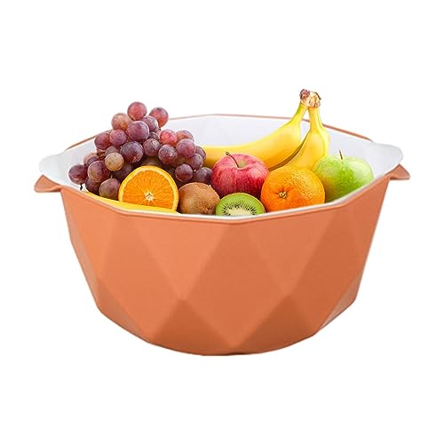 Gemüsekorb waschen,2-in-1-Siebe für Lebensmittel, Obst und Gemüse - Waschkorb für Obst und Gemüse in Lebensmittelqualität, 2-in-1-Filter-Ablaufkorb, Mehrzweck-Sieb mit zwei Griffen Baok von BAOK