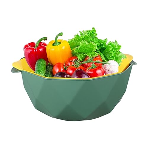 Küchensieb-Set | Doppelschichtiges Mehrzweck-Sieb für die Küche, Korbsieb - Waschkorb für Obst und Gemüse in Lebensmittelqualität, 2-in-1-Filter-Ablaufkorb, Mehrzweck-Sieb mit zwei Griffen Baok Küchensieb-Set | Doppelschichtiges Mehrzweck-Sieb für die Küche, Korbsieb - Waschkorb für Obst und Gemüse in Lebensmittelqualität, 2-in-1-Filter-Ablaufkorb, Mehrzweck-Sieb mit zwei Griffen Baok von BAOK