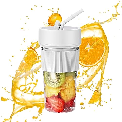 Tragbarer Mixer - 350 ml USB-Mini-Fruchtsaftmixer | Fruchtsaftmixer im Strohhalm-Design mit 6 Klingen für Reisen, Sport, Fitnessstudio Baok von BAOK