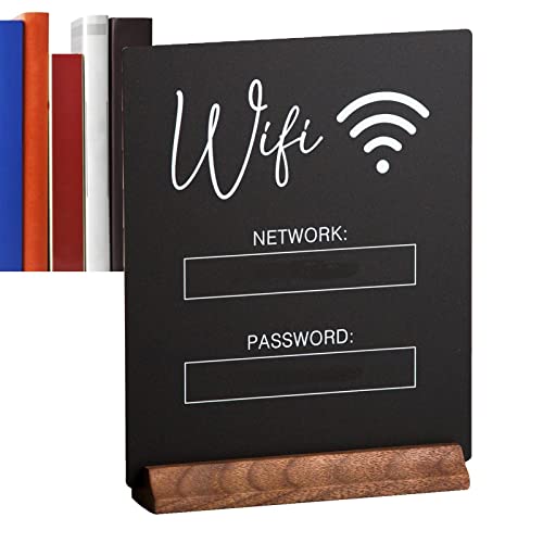 WiFi-Passwortschild – Business-WiFi-Board mit Holzsockel, WLAN-Schild für Zuhause, Gäste, Gastgeber, Heimwerker, Tafelaufsätze Dekor Baok von BAOK