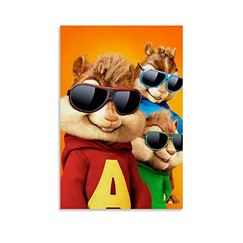 BAOMIHUA Alvin und die Chipmunks 4 Leinwand-Kunst-Poster und Wandkunstdruck, modernes Familienschlafzimmerdekor, 30 x 45 cm von BAOMIHUA