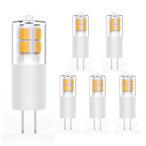 BAOMING G4 LED Warmweiss, 6er 3W leuchtmittel G4 12V LED Lampe Warmweiß 2700K Ersetzt 30W Halogenlampe, 380Lumen Stiftsockellampe, Kein Flackern, 360° Abstrahwinkel Spot, Nicht Dimmbar von BAOMING