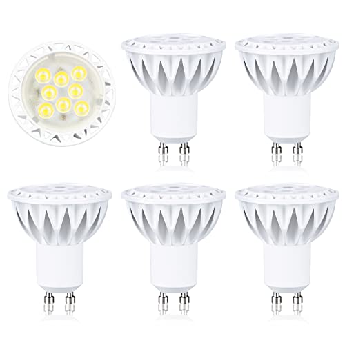 BAOMING gu10 led lampe, Tageslichtweiß, 5W Ersetzt 50W Halogen Leuchtmittel Dimmbar, Abstrahlwinkel 38° Spot Reflektorlampen, 6er-Pack von BAOMING