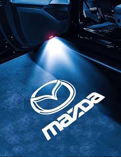 BAONITOU 2 Stück Auto-Begrüßungstürlicht für Mazda 3 Bk 6 Gg Gh Gj CX3 CX5 CX30 CX7 CX8 CX9 MX5 RX8 Skyactive, Projektionslampe personalisierte Türlampe Autodekorationszubehör,A von BAONITOU