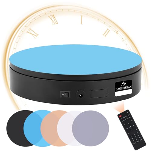 BAOSHISHAN Wiederaufladbarer Drehteller 21CM 25KG Elektrischer Drehteller mit Fernbedienung Drehscheibe Elektrisch für Produktdisplay Batteriebetrieben 220V von BAOSHISHAN