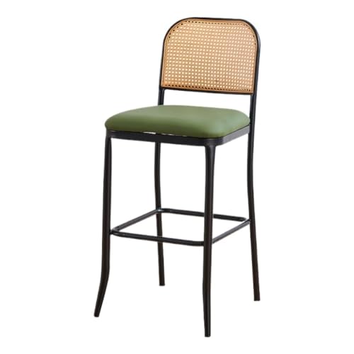 BAOSHUPINGY Bar StüHle Barstühle for Zu Hause, Leichte Luxus-Barstühle, Einfache Rezeptionsstühle, Hohe Barstühle, Barstühle Mit Rückenlehne Bar Chair (Color : Green, Size : A) von BAOSHUPINGY