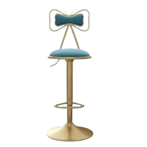 BAOSHUPINGY Bar StüHle Barstuhl, Anhebbare Und Drehbare Rückenlehne, Kreativer Hochstuhl, Leichter Luxus-Barstuhl, Einfacher Rezeptions-Hochhocker Bar Chair (Color : Blue, Size : A) von BAOSHUPINGY
