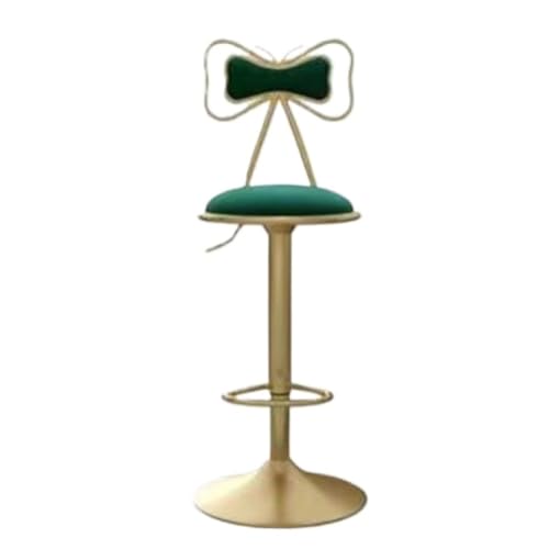 BAOSHUPINGY Bar StüHle Barstuhl, Anhebbare Und Drehbare Rückenlehne, Kreativer Hochstuhl, Leichter Luxus-Barstuhl, Einfacher Rezeptions-Hochhocker Bar Chair (Color : Green, Size : A) von BAOSHUPINGY
