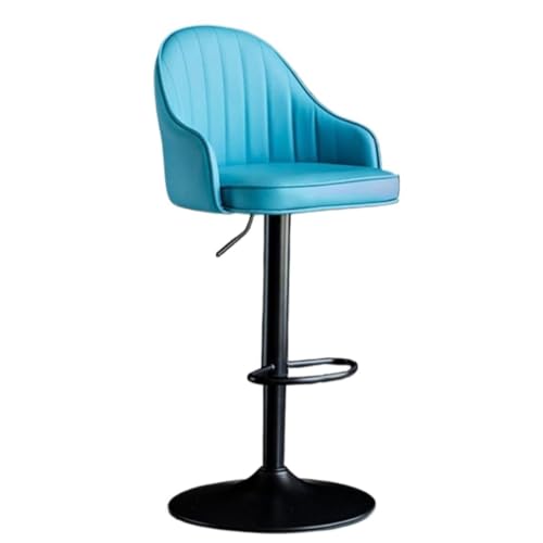 BAOSHUPINGY Bar StüHle Barstuhl, Moderner, Minimalistischer Heimstuhl, Bar-Rezeption, Leichter Luxus-Barhocker, Rückenlehne, Hoher Bar-Sessellift Bar Chair (Color : Blue, Size : A) von BAOSHUPINGY