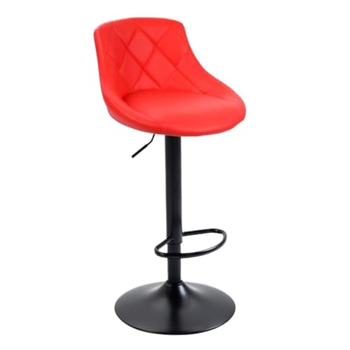 BAOSHUPINGY Bar StüHle Barstuhl, Moderner, Minimalistischer Hochstuhl, Barhocker, Mobiler Ladenhocker, Drehbarer Barhocker, Lift, Drehbarer Barstuhl Bar Chair (Color : Red, Size : B) von BAOSHUPINGY