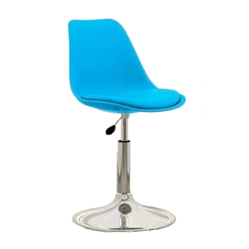BAOSHUPINGY Bar StüHle Barstuhl, Moderner, Minimalistischer Rezeptionsstuhl, Drehbarer Kunststoffstuhl, Nach Hause, Hoher Hocker, Barstuhl, Rückenlehne Bar Chair (Color : Blue, Size : B) von BAOSHUPINGY