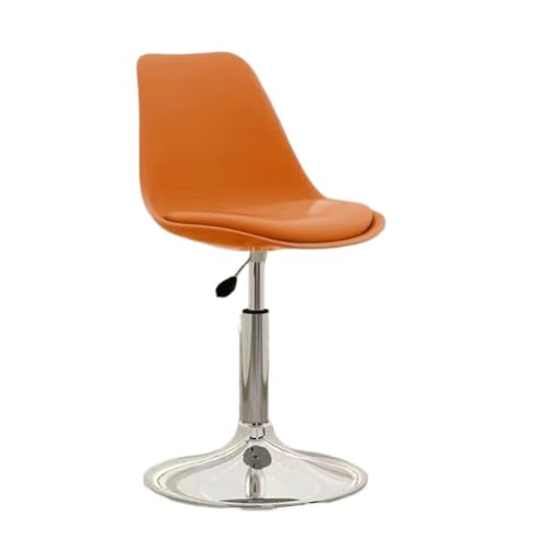 BAOSHUPINGY Bar StüHle Barstuhl, Moderner, Minimalistischer Rezeptionsstuhl, Drehbarer Kunststoffstuhl, Nach Hause, Hoher Hocker, Barstuhl, Rückenlehne Bar Chair (Color : Orange, Size : B) von BAOSHUPINGY