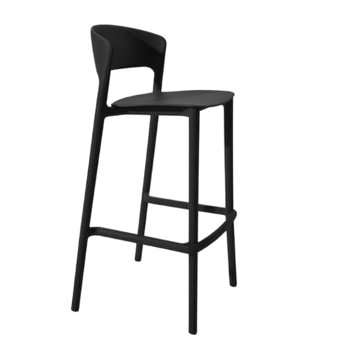 BAOSHUPINGY Bar StüHle Einfache Barstühle, Barstühle Aus Kunststoff for Den Haushalt, Hohe Hocker for Die Rezeption, Leichte Luxus-Barstühle Bar Chair (Color : Black, Size : A) von BAOSHUPINGY