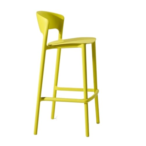 BAOSHUPINGY Bar StüHle Einfache Barstühle, Barstühle Aus Kunststoff for Den Haushalt, Hohe Hocker for Die Rezeption, Leichte Luxus-Barstühle Bar Chair (Color : Yellow, Size : A) von BAOSHUPINGY