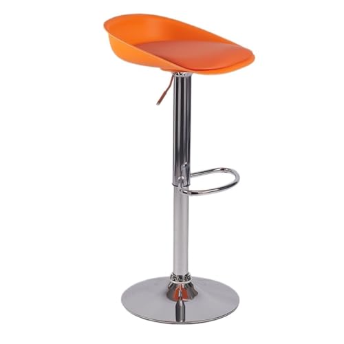 BAOSHUPINGY Bar StüHle Freizeit-Lift-Barstuhl, Kleine Wohnung, Moderner Hochhocker, Zuhause, 360 Drehbarer Barstuhl, Einfacher Hochstuhl Bar Chair (Color : Orange, Size : A) von BAOSHUPINGY