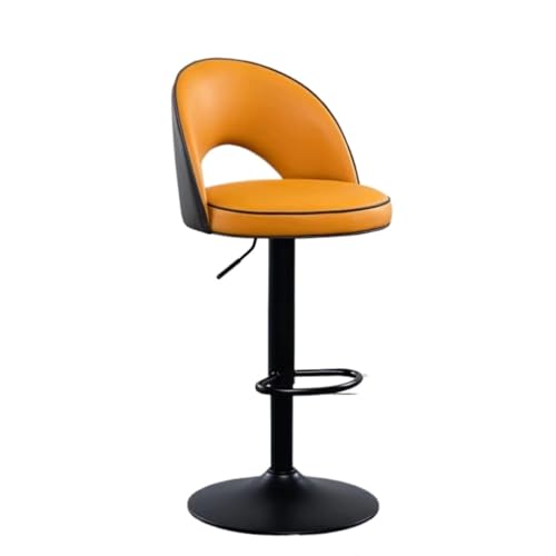 BAOSHUPINGY Bar StüHle Haushalt Moderne Einfache Metall Basis Lift Rotierenden Hochstuhl Schönheit Hocker Bar Stuhl Personalisierte Bar Stuhl Bar Chair (Color : Orange, Size : A) von BAOSHUPINGY