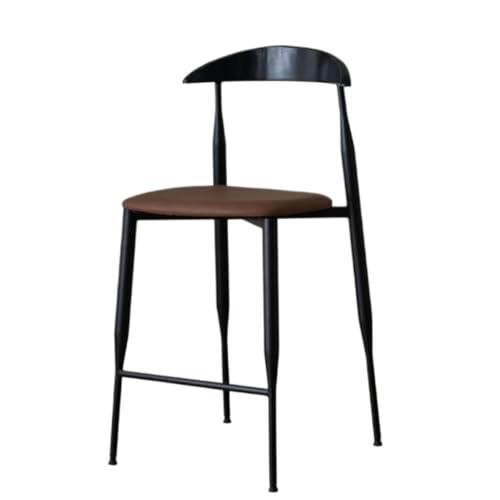 BAOSHUPINGY Bar StüHle Leichter Luxus-Barstuhl, Heim-Rückenlehne, Leichter Luxus-Barhocker, Horn-Eisen-Hochstuhl, Bar-Café-Front-Barhocker Bar Chair (Color : Black, Size : A) von BAOSHUPINGY