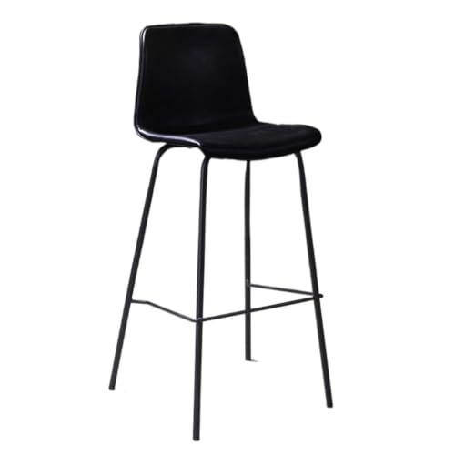 BAOSHUPINGY Bar StüHle Moderner, Modischer Bar-Rückenlehnen-Barstuhl, Heimeisen-Barhocker, Internet-Promi-Stuhl, Einfacher Barstuhl Bar Chair (Color : Black, Size : A) von BAOSHUPINGY