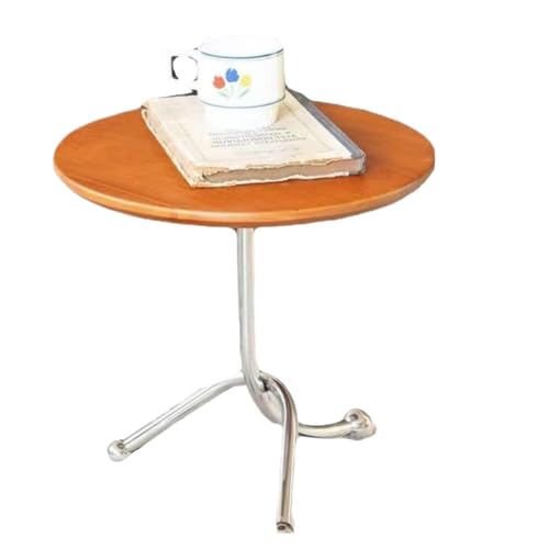 BAOSHUPINGY Kleine Tische Einfacher Kleiner Runder Tisch, Beistelltisch Im Retro-Stil, Kleiner Couchtisch, Wohnzimmer, Holzsofa, Ecktisch Tisch Klein(Color:Q,Size:B) von BAOSHUPINGY