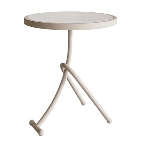 BAOSHUPINGY Kleine Tische Einfacher Kleiner Runder Tisch Wohnzimmer Kleiner Runder Tisch Runder Kleiner Couchtisch Kreativer Beistelltisch Beistelltisch Tisch Klein(Color:White) von BAOSHUPINGY