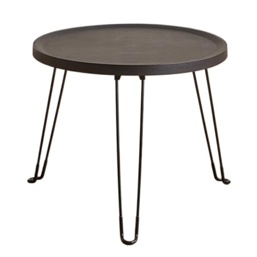 BAOSHUPINGY Kleine Tische Klappbarer Sofa-Beistelltisch, Wohnzimmer, Couchtisch, Einfacher Kleiner Runder Tisch, Schlafzimmer-Mini-Nachttisch Tisch Klein(Color:Black) von BAOSHUPINGY