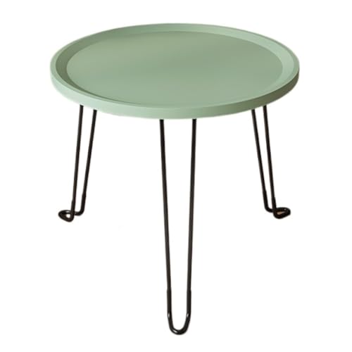 BAOSHUPINGY Kleine Tische Klappbarer Sofa-Beistelltisch, Wohnzimmer, Couchtisch, Einfacher Kleiner Runder Tisch, Schlafzimmer-Mini-Nachttisch Tisch Klein(Color:Green) von BAOSHUPINGY