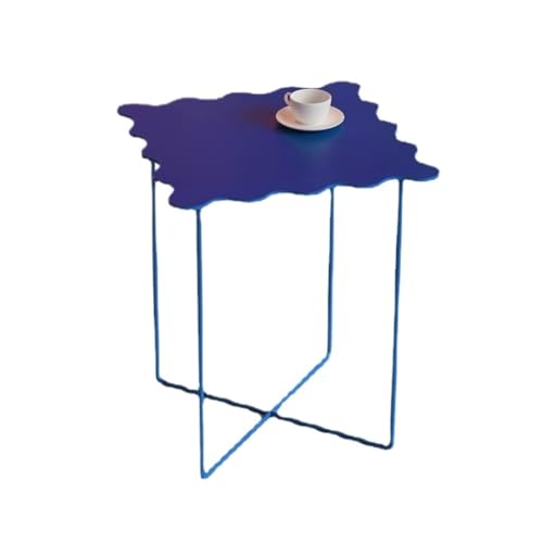 BAOSHUPINGY Kleine Tische Sofa-Beistelltisch, Blauer Couchtisch, Leichter Sofa-Luxus, Wohnzimmer, Kreativer Eisentisch, Einfacher Ecktisch Tisch Klein(Size:A) von BAOSHUPINGY