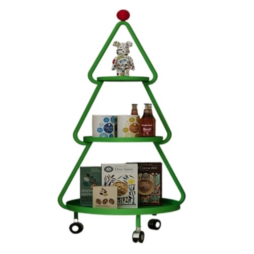 BAOSHUPINGY Kleine Tische Weihnachtsbaum-Beistelltisch, Abnehmbares Mehrschichtiges Lagerregal, Sofa-Beistelltisch, Nachttisch Mit Stauraum Tisch Klein(Color:Black,Size:A) von BAOSHUPINGY