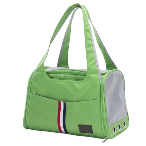 Katzentasche Haustier-Handtasche, Katzenausflug-Umhängetasche, Atmungsaktiv, Wasserdicht, Waschbar, Katzentasche, Multifunktionale Aufbewahrungstasche for Katzen Rucksäcke(Color:Green) von BAOSHUPINGY