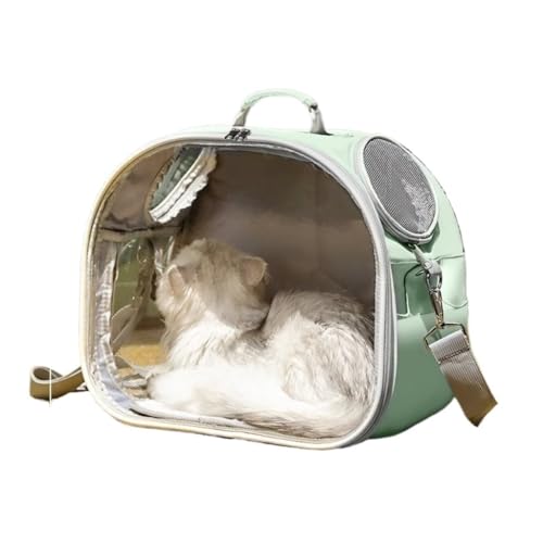 Katzentasche Modische Und Vielseitige Katzentasche, Outdoor-Tragetasche, Atmungsaktiver Katzenrucksack, to-Go-Tasche, Haustierbedarf Rucksäcke(Color:Green) von BAOSHUPINGY