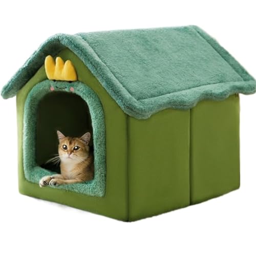 Katzenvilla Katzennest for alle Jahreszeiten, Winterkälte- und winddichtes, geschlossenes, verdicktes Katzenhauszubehör, warmes Katzennest Katzenhaus(Color:Green,Size:L) von BAOSHUPINGY