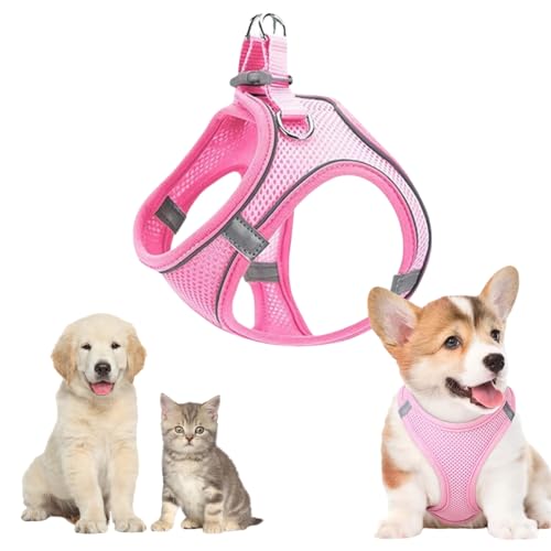 Hundegeschirr,Welpengeschirr Kleine Hunde,Hundegeschirr Welpen Kleine Hunde,Welpengeschirr,Brustgeschirr Hund,Welpen Geschirr Hund,Reflektierend,XS,Rosa von BAOSROY