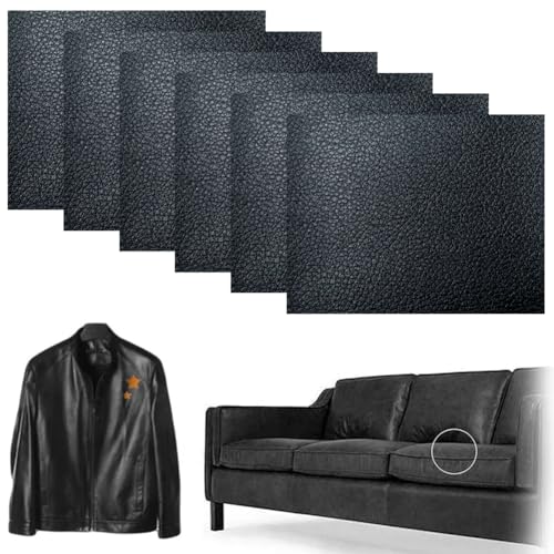 Kunstleder Selbstklebend Schwarz,6pc Leder Reparatur Set,20x30cm Lederflicken Selbstklebend,Lederflicken Selbstklebend Schwarz,Lederflicken Selbstklebend für Sofa,Leder Reparatur Patch,Lederreparatur von BAOSROY