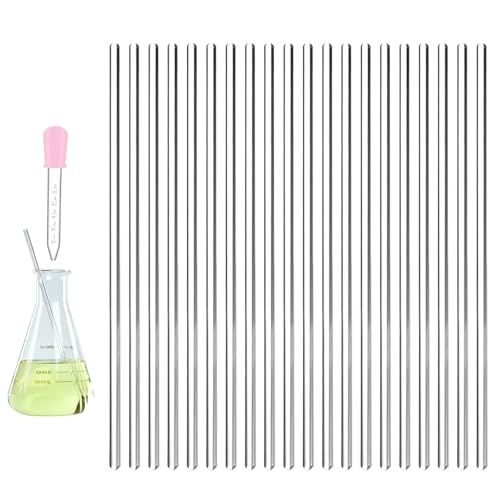 Rührstäbchen,20 Stück 20 cm Rührstab aus Glas,Glasstab Labor,Glasstäbe für Labor Schule,für Wissenschaftliche Chemie Labor zum Umrühren von Heißen und kalten Getränken von BAOSROY