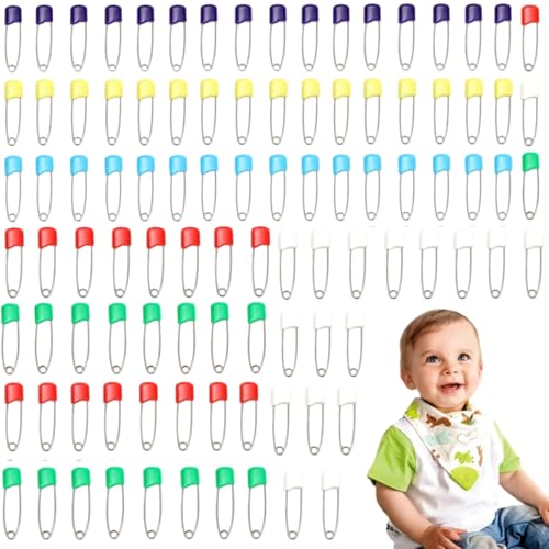 Sicherheitsnadeln,BabyMini Sicherheitsnadeln,Windelstifte,Windelnadeln Kindersicher,Geeignet für Speicheltücher,Windeln und Kleidung,Mehrfarbig (90) von BAOSROY