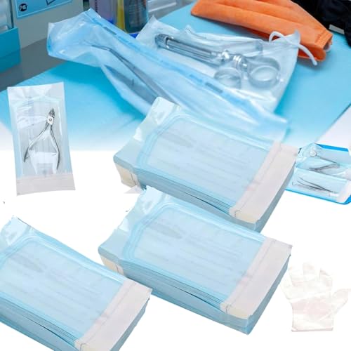 Sterilisationsbeutel,Selbstversiegelnder Sterilisationsbeutel,150PCS Einweg Sterilisationsbeutel,Sterilisationsbeutel Selbstklebend,Steribeutel für Autoklaven,Sterilisation Tasche von BAOSROY