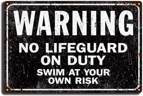 Retro-Blechschild "No Lifeguard On Duty, Swim At Your Own Risk for Swimming Pool Beach Water Park", Dekoration, lustig, rustikal, lebendig, Tischschilder, Männerhöhle, Esszimmer, Bar, 20,3 x 30,5 cm Retro-Blechschild "No Lifeguard On Duty, Swim At Your Own Risk for Swimming Pool Beach Water Park", Dekoration, lustig, rustikal, lebendig, Tischschilder, Männerhöhle, Esszimmer, Bar, 20,3 x 30,5 cm von BAOTEG