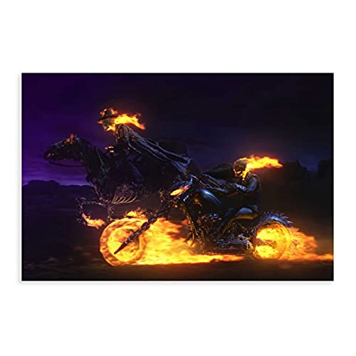 Ghost Rider Johnny Blaze Nicolas Cage Movie Classics 10 Canvas Poster Wall Art Decor Print Picture Paintings for Living Room Bedroom Decoration Unframe:12×18inch(30×45cm) von BAOZHI