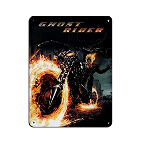 Ghost Rider Johnny Blaze Nicolas Cage Movie Classics 3 Retro Blechschild Chic Art Retro Eisen Gemälde Bar Menschen Höhle Cafe Familie Garage Poster Wanddekoration 30 × 40 cm von BAOZHI