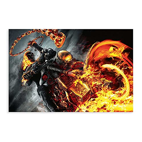 Ghost Rider Johnny Blaze Nicolas Cage Movie Classics 8 Leinwand-Poster Schlafzimmer Dekor Sport Landschaft Büro Raumdekor Geschenk ungerahmt: 60 x 90 cm von BAOZHI